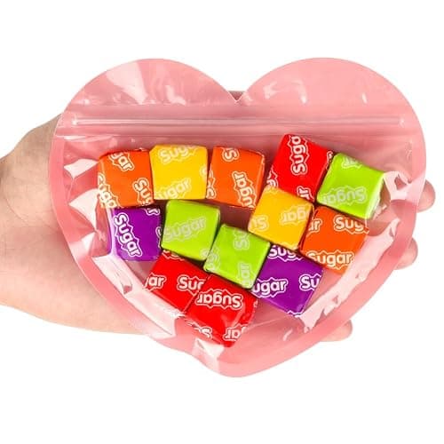 100pcs Small Bags for Small Business, 3.5x5 inch Heart-Shaped Jewelry Bags Clear Mylar Zip Top Lock Baggies Cute Packaging Supplies for Bracelets Sample thumbnail 4