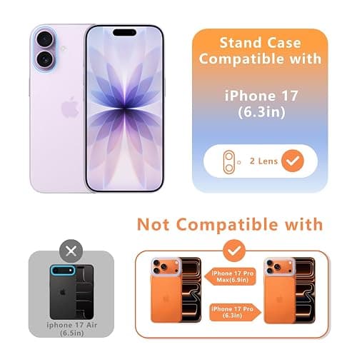 MALEWOLF Magnetic & Kickstand for iPhone 17 Case, [Compatible with Magsafe] [Military Grade Protection] Slim Translucent Cover, Shockproof Phone Case for iPhone 17 6.3 Inch (Black/Red) thumbnail 3