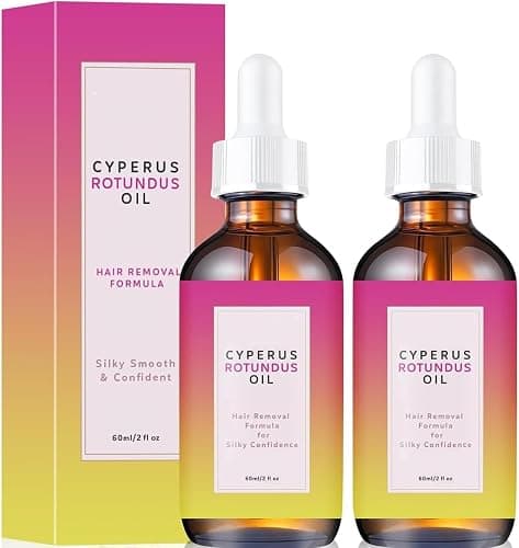 Cyperus Rotundus Oil – Natural Cattail Oil for Smoother, Hair-Free Looking Skin | Gentle, Moisturizing Formula for Face, Arms & Legs 60ml (2-Pack) - Image 1