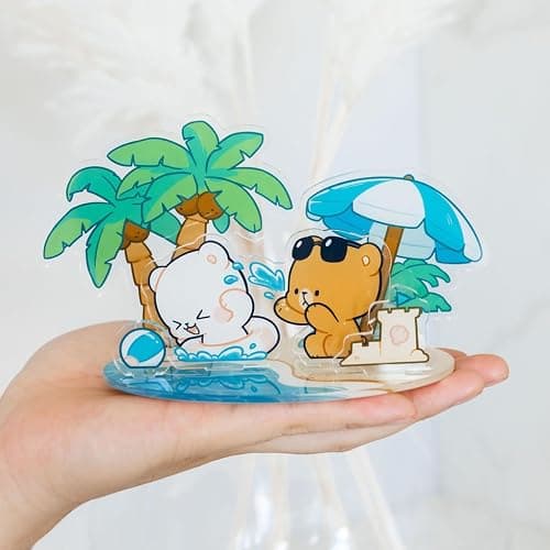 Milkmochabear Sunny Getaway Acrylic Standee Authentic Merchandise (5.3" x 3.9" Inches) Cute Adorable for Home Office Décor Gifts Decoration Decorative Shelves thumbnail 2