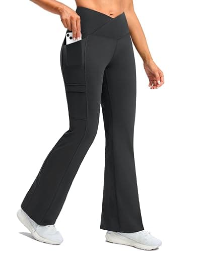 G Gradual Women's Fleece Lined Pants Water Resistant Winter Thermal Flare Leggings Hiking Snow Pants for Women 4 Pockets - Image 1