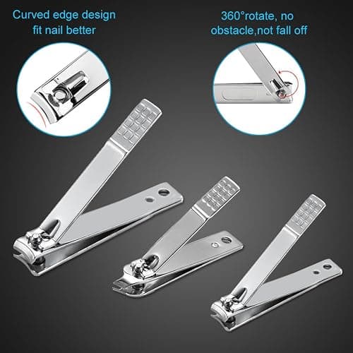 Yougai Manicure Set 18 Pieces Professional Nail Clippers Pedicure Kit Men Women, Stainless Steel Fingernail Toenail Cutters, Nail Care Grooming Tools with Leather Travel Case thumbnail 9