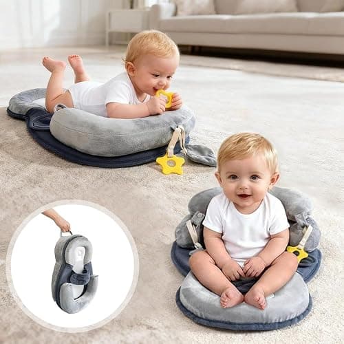 LOVE MAGE Baby Feeding Pillow, Anti Overflow Breast Feeding Pillow, Baby Lounger & Tummy Time Mat, Detachable Design thumbnail 5