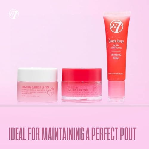 W7 Sweet Dreams Lip Care Trio - 3 Piece Gift Set - Overnight Lip Mask, Lip Balm & Lip Scrub - Strawberry thumbnail 6