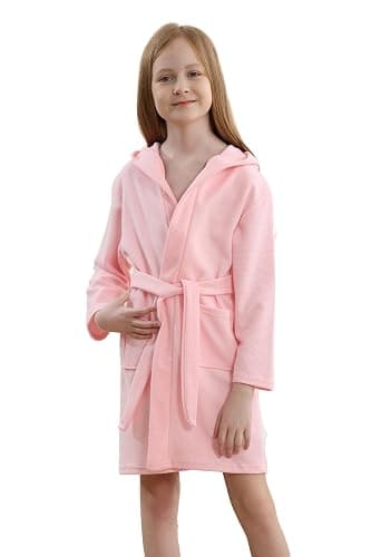 Umeyda Boys Girls Hooded Robe Kids Soft Waffle Cotton Robes Spa Bathrobe Pajamas Sleepwear, 3-12 Years thumbnail 3