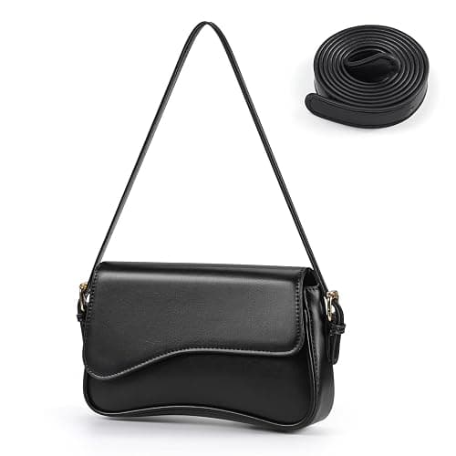 Etercycle Shoulder Bag for Women, Clutch Purse PU Leather Crossbody Bag with 2 Adjustable Straps and Zipper Closure Handbag Y2K Trendy Hobo Bag - Image 1