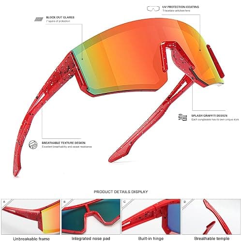 SEKKAF Youth Baseball Sunglasses for Boys Girls Age 6-12 Softball Cycling Sports Sunglasses for Kids Lightweight Frame thumbnail 4