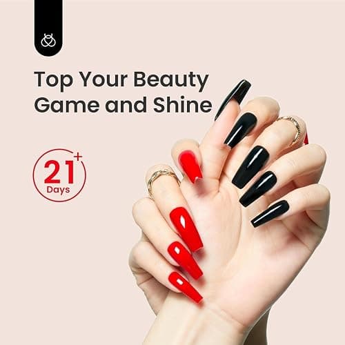 Beetles Gel Polish 2Pcs 15ml No Wipe Top Coat Gel Nail Polish High Gloss Shiny Long-Lasting Clear Gel Top Coat, Soak Off Nail Lamp, Christmas Nails Home DIY Manicure and Nail Salon Gifts for Girls thumbnail 5