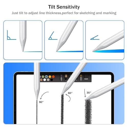 Cisteen Stylus Pen for iPad 2025-2018, Pencil for iPad 11th A16/10/9/8/7/6,Air 11/13 M2/M3,Pro 11/13 M4/M5,Pro 12.9",Air 5/4/3,Mini 7 A17 Pro/6/5,with Faster Charge,Tilt Sensor,Palm Rejection thumbnail 5