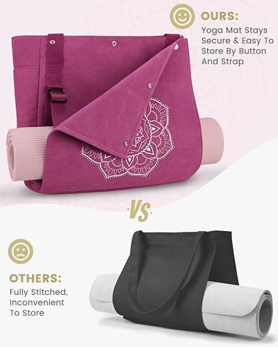 Gonex Yoga Mat Bag, Yoga Gym Bag Tote Bag with Multi Pockets For Women Men, Canvas Yoga Mat Carrier Take in Out Mat Easily For Pilates Travel Workout Office thumbnail 2