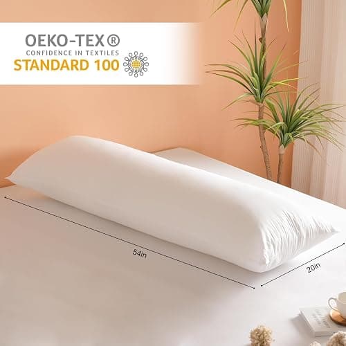 SHERWOOD Body Pillow 20 x 54 Inch Long Pillow, White Cotton Fabric with Down Alternative Filling (Body Pillow) thumbnail 2