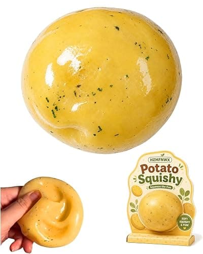 Potato Squishy Handmade Fidget, Realistic Fake Food Stress Ball, Mashed Potato Skin Soft Filled Squeeze, Toy Squeeze Shapeable for Anxiety Relief, Squishy Handmade Fidget(2in/5cm) - Image 1