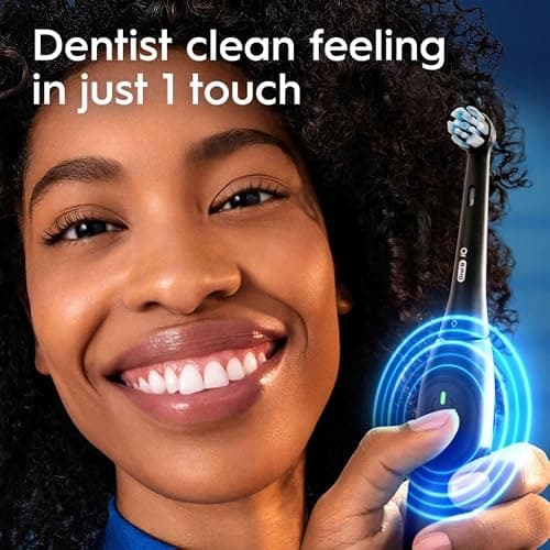 Oral-B Rechargeable Electric Toothbrush, iO2 Starter Kit, 3 Cleaning Modes, Automatic Pressure Sensor to Protect Gums, 2 Brush Heads, Night Black thumbnail 5