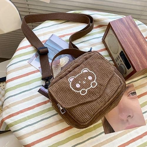 AWXZOM small cute Corduroy Crossbody bag min Kawaii Purse Crossbody Bag small Kawaii Wallet small Kawaii Crossbody Bag thumbnail 7