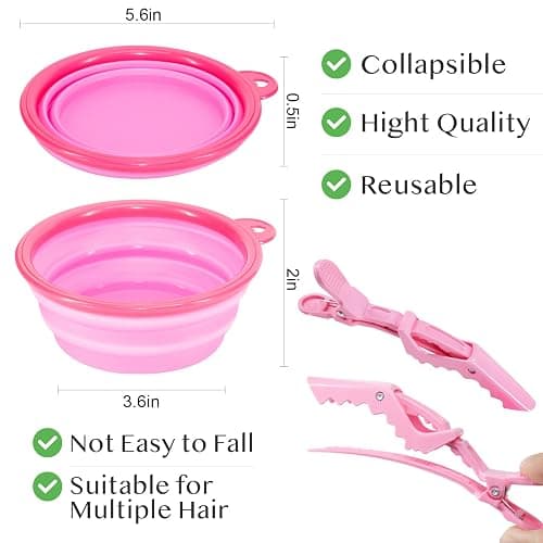 Asqraqo 11pcs Hair Coloring Kit - Professional Salon Tools for DIY Mixing, Includes Clips, Bowl, Dye Brush, Earmuffs - Perfect for Bleaching and Dye thumbnail 3