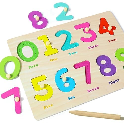 GRINNNIE Toddler Puzzle for 2 3 4 Years Old, Wooden Alphabet Number Peg Puzzles for Preschool Toddlers Age 2-4, Great Learning Puzzle Toy 1st Birthday Gift for Girls Boys thumbnail 5