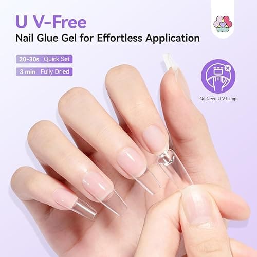 SAVILAND Semi Solid Nail Glue No U V Light Needed: 20g Super Strong Gel Nail Glue for Press Ons 30-Day Long Lasting Quick Drying False Nail Glue Gel Adhesive Rich in Castor Oil Vitamin E thumbnail 2