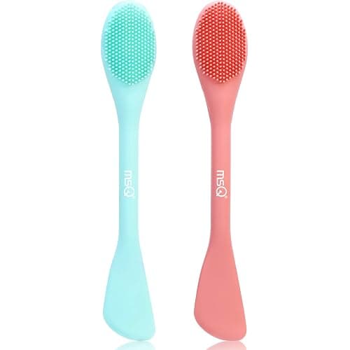 MSQ 2 Facial Cleansing Brush,Silicone Face Mask Brush,Face Exfoliator Brush | Silicone Facial Mud Mask Applicator Brush for Mud, Clay,Charcoal Mixed Mask - Image 1