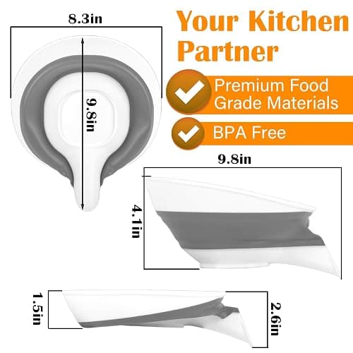 Collapsible Colander - Small Strainer Basket, Side-Drain Design, Dishwasher Safe Food Strainer for Pasta, Fruits, Vegetables thumbnail 3