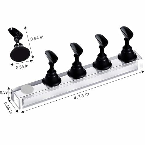 Treamlyn 10Pcs Nail Stand for Press on, Fake Acrylic Nail Stand, Nail Display Practice Stands with Magnetic Base, Nail Tip Holders for Salon and Home DIY thumbnail 6