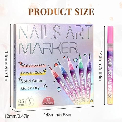 12 Colors Nail Art Pens Set, Nail Art Markers Polish Pen for 3D Nail Art, Drawing Painting Liner Brush for DIY Nail Art Beauty Adorn Manicure Tools (24 colors) thumbnail 7