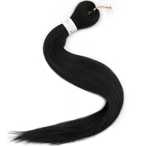 IXIMII Black Pre Stretched Braiding Hair 26 inch 3 packs #1B Prestretched Braids Hair Soft Straight Synthetic Braids Yaki Texture Hair Extensions thumbnail 4