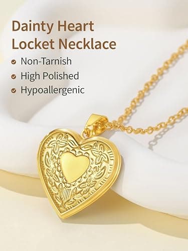 FindChic Locket Necklace for Women, Silver/Black/Rose Gold/Gold Plated Personalized Memorial Gifts, Custom Photo Jewelry for Loved Ones, Birthday Valentine's Day Keepsake, Versatile Styles Available thumbnail 4