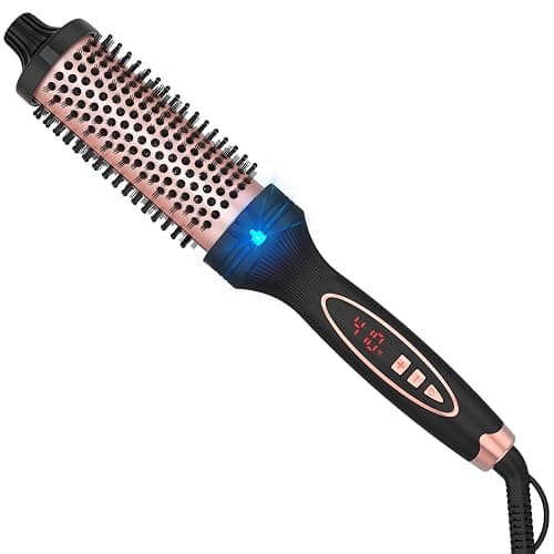 PHOEBE New Upgrade 1.5 Inch Thermal Brush Create Loose & Volume Curls Digital Display 9 Heat Settings Tourmaline Ionic Hair Curler 1 1/2 Inch Curling Iron Brush Dual Voltage for Traveling - Image 1
