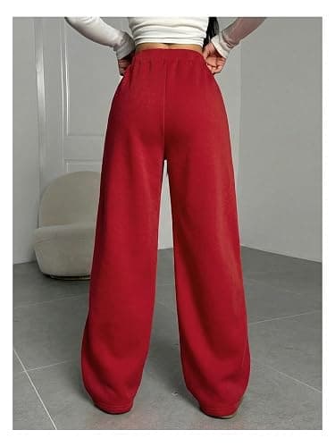RoseSeek Women's Drawstring Waist Straight Streetwear Long Wide Leg Pants Casual Loose Baggy Workout Long Fall Sweatpants thumbnail 3
