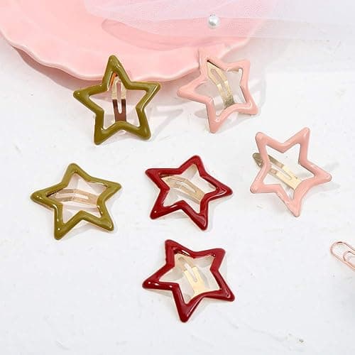 Pinksee 12 Pcs Metal Snap Hair Clips Star Hair Barrettes Hair Accessories for Women Girls (Star) thumbnail 4