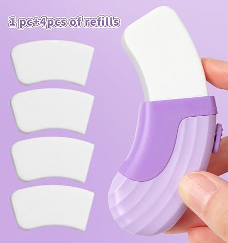 Pindda 4+1 Pack Rubber Erasers Sliding Retractable Eraser, Large White Erasers for School Office Art Drawing Pencil Eraser for Kids- Purple thumbnail 7