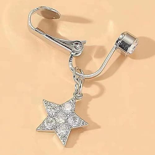 QERPON Stylish Zirconia Piercing Belly Button Clip Easy to Wear Navel Rings Adjustable Comfortable Coppers Body Jewelry thumbnail 5