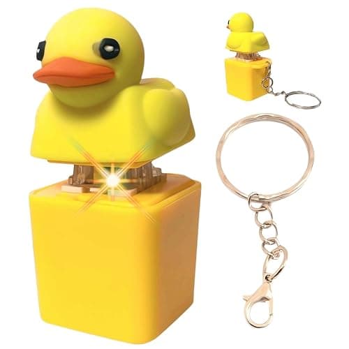 Quackey Fidget Toy That Quacks Quacking Duck Fidget Toy Keychain Stress Reliever Squeaky Anxiety Stress Relief Toy Duck Keyboard Keycaps That Quack Button Fidget Key Board Clicker Sensory Toys - Image 1