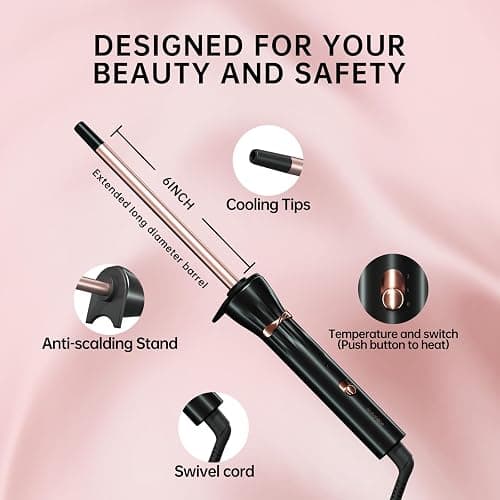 Hahahope 3/8 Inch Curling Wand,9mm Tiny Curling Wand,Ceramic Small Barrel Curling Iron with Adjustable Temperature,Fast Heating,for Short & Long Hair thumbnail 7