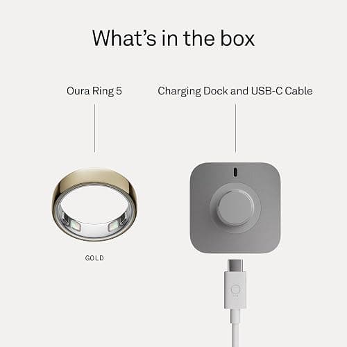 Oura Ring 5 - Gold - Size 8 - Smart Ring Health Tracker - Sleep, Activity, Women's Health, AI Advisor, 1 Week Battery Life, Oura App, Android & iOS Compatible thumbnail 9