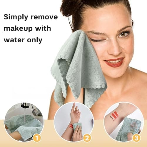 SUNLAND 12 Pack Microfiber Face Makeup Removing Cloths Reusable Facial Cleansing Towel Ultra Soft Washcloth Face Towels For All Skin Types Multicolor 12inchx 12inch thumbnail 4