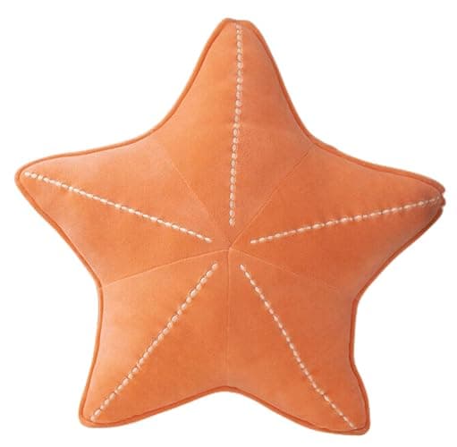 HXIYAN Starfish Shell Pillow Plush car Cushion Bedside Sofa Home furnishings Dormitory Office mat (19.6in, Star Orange) - Image 1