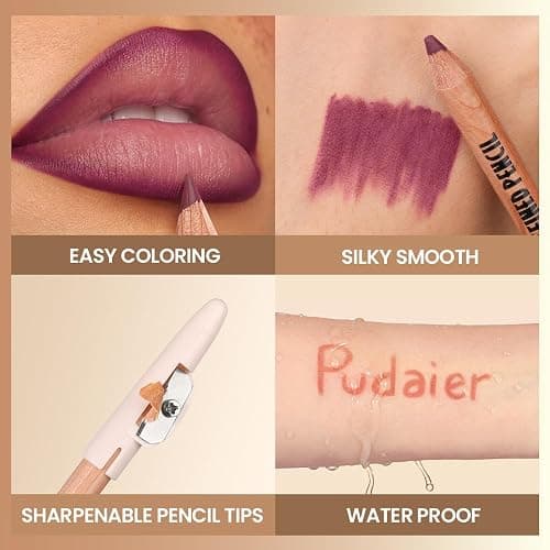 6 PCS Lip Liner Pencil Set - Matte Nude Lip Contour Lipliner, Waterproof Long Lasting Lipstick Lip Liner Set, Smudge-Proof Lip Liner Pen (# New 02) thumbnail 5