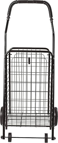 DMI Utility Cart with Wheels to be used for Shopping, Grocery, Laundry and Stair Climber Cart, Weighs 7.5 Pounds but holds up to 90 Pounds, Compact and Foldable, Black thumbnail 8