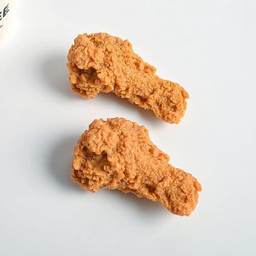 tenghong2021 Imitation Food Keychain Fried Chicken Leg Nuggets Wing Creative Keyring Fun Cute Handbag Purse Car Accessories thumbnail 6