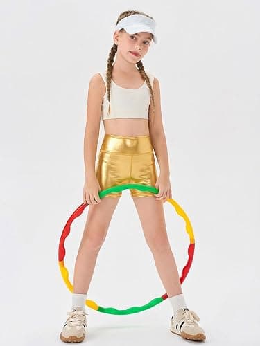 Haloumoning Girls Athletic Shorts Kids High Waisted Dance Biker Shorts | Toddler Girl Gymnastics Shorts, Soft Breathable Fabric, Cheer, Yoga, Running, Volleyball, Workout Shorts thumbnail 5