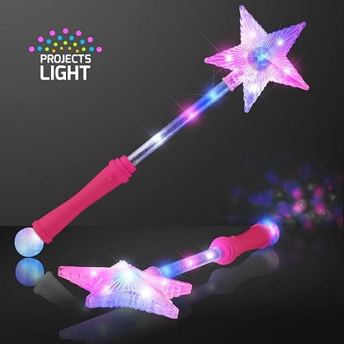 FlashingBlinkyLights Pink Super Star Princess LED Light Up Magic Wand for Kids thumbnail 2