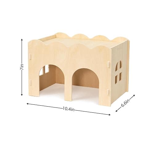 Bifeaw Natural Wooden Chew-Proof Guinea Pig Hideout | for Small Pets thumbnail 7