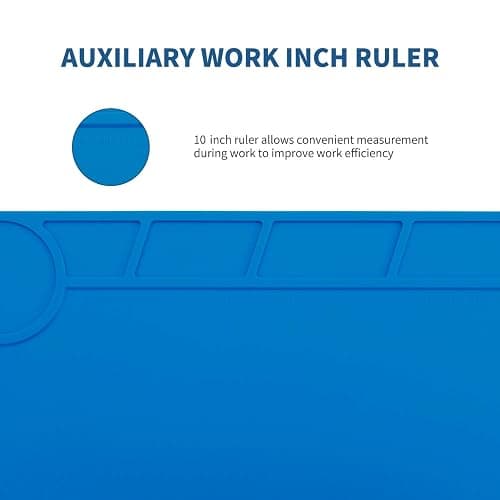 Hengtianmei Heat Insulation Silicone Repair Mat with Scale Ruler and Screw Position for Soldering Iron, Phone and Computer Repair Size: 14 x 10 Inches (H-201) thumbnail 5