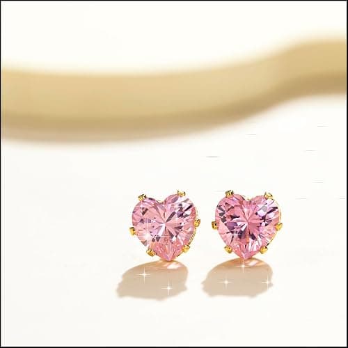 MIUSISHIYU 8mm Heart-Cut Birthstone Stud Earrings for Women – 18K Gold Plated Hypoallergenic Cubic Zirconia Earrings, Nickel Free, 12 Months Colors, Everyday Jewelry, Gift for Her, Bridal, Birthday, Christmas thumbnail 7