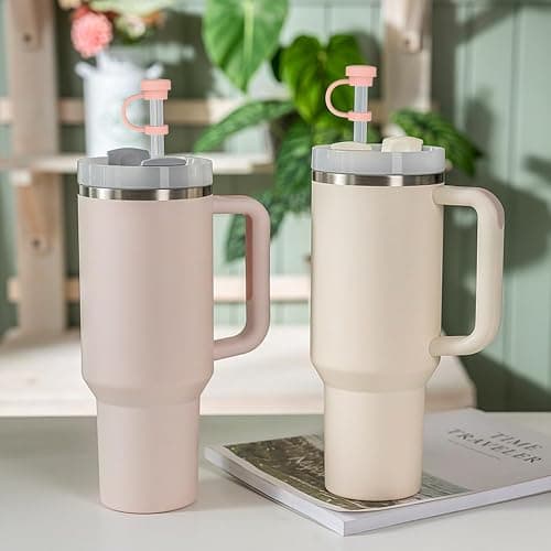 Replacement Straw Compatible with Stanley 40 oz 30 oz Tumbler, Accessories of 6 Straw Replacement with Cleaning Brush, 4 Color Leak Sproof Plug, 2 Silicone Cover Cap for Stanley thumbnail 2