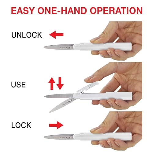 Plus Pen Style Compact Twiggy Scissors with Cover, White thumbnail 7