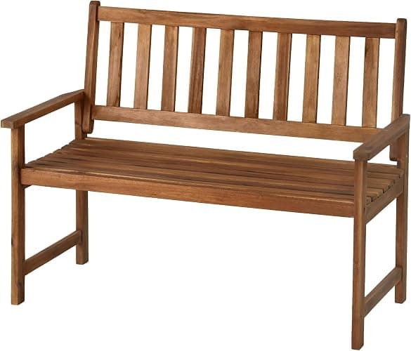 Patio Furniture Outdoor Patio Bench Wood Garden Bench Park Bench Acacia Wood for Pool Beach Backyard Balcony Porch Deck Garden Wooden Furniture, Natural Oiled - Image 1