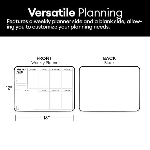 ⭐️Aroundesk Double Sided Weekly Dry Erase Board with Stand 16"x12", to-do List White Board Calendar Dry Erase, Desktop Whiteboard Calendar, Schedule Board, Message Board, Menu Board for Home Office thumbnail 3