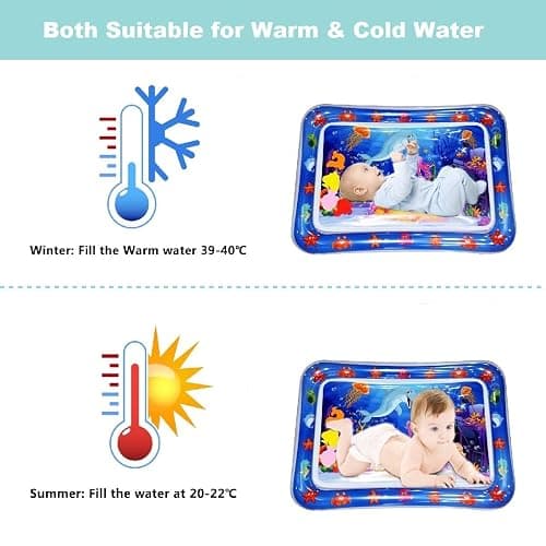 Zenovate Tapis Eau Bebe Eveil, Tummy Time Tapis d'eau Bébé Gonflable, Tapis Sensoriel Bébé pour tout-petits, Cadeau Bebe Jouet Bebe 3 6 9 12 Mois thumbnail 6
